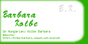 barbara kolbe business card